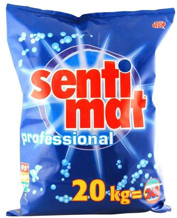 Blaues Päckchen mit „Pahni“ Aufdruck, bunten Zahlen und Figuren, isoliert auf weißem Hintergrund.